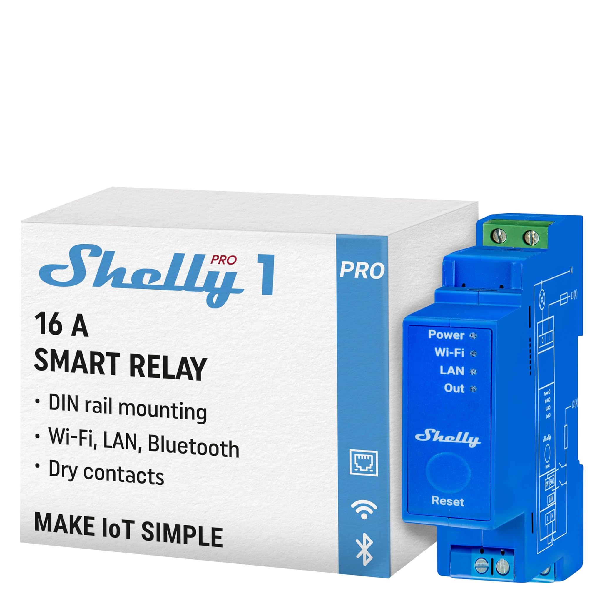 Shelly Pro 1 - Relè Interruttore Intelligente 1 Canale 16A