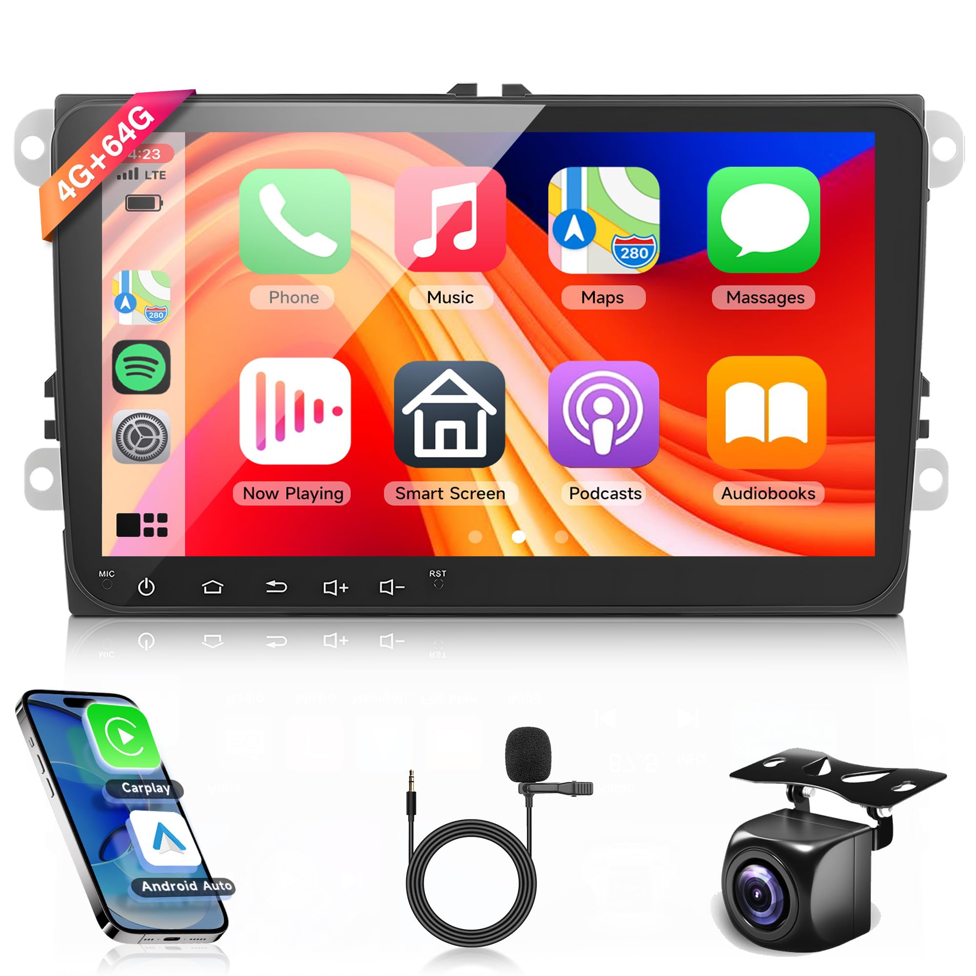 Android 13 Autoradio 2 Din 9" per VW Golf 5 6 Passat