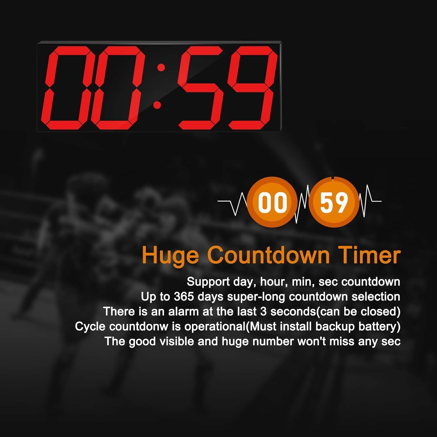 Chkosda Orologio Digitale a LED 18 Pollici - immagine 5