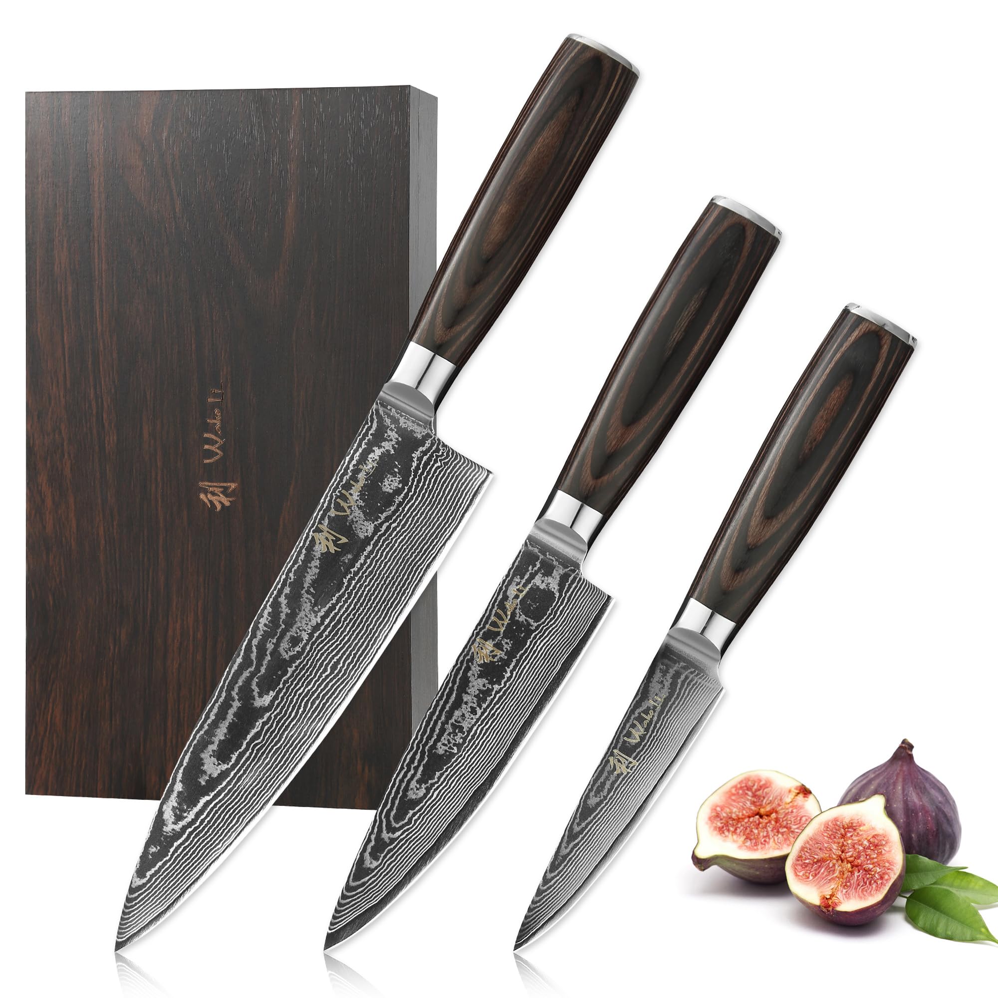 Wakoli EDIB Essentials - Set 3 Coltelli Damascati