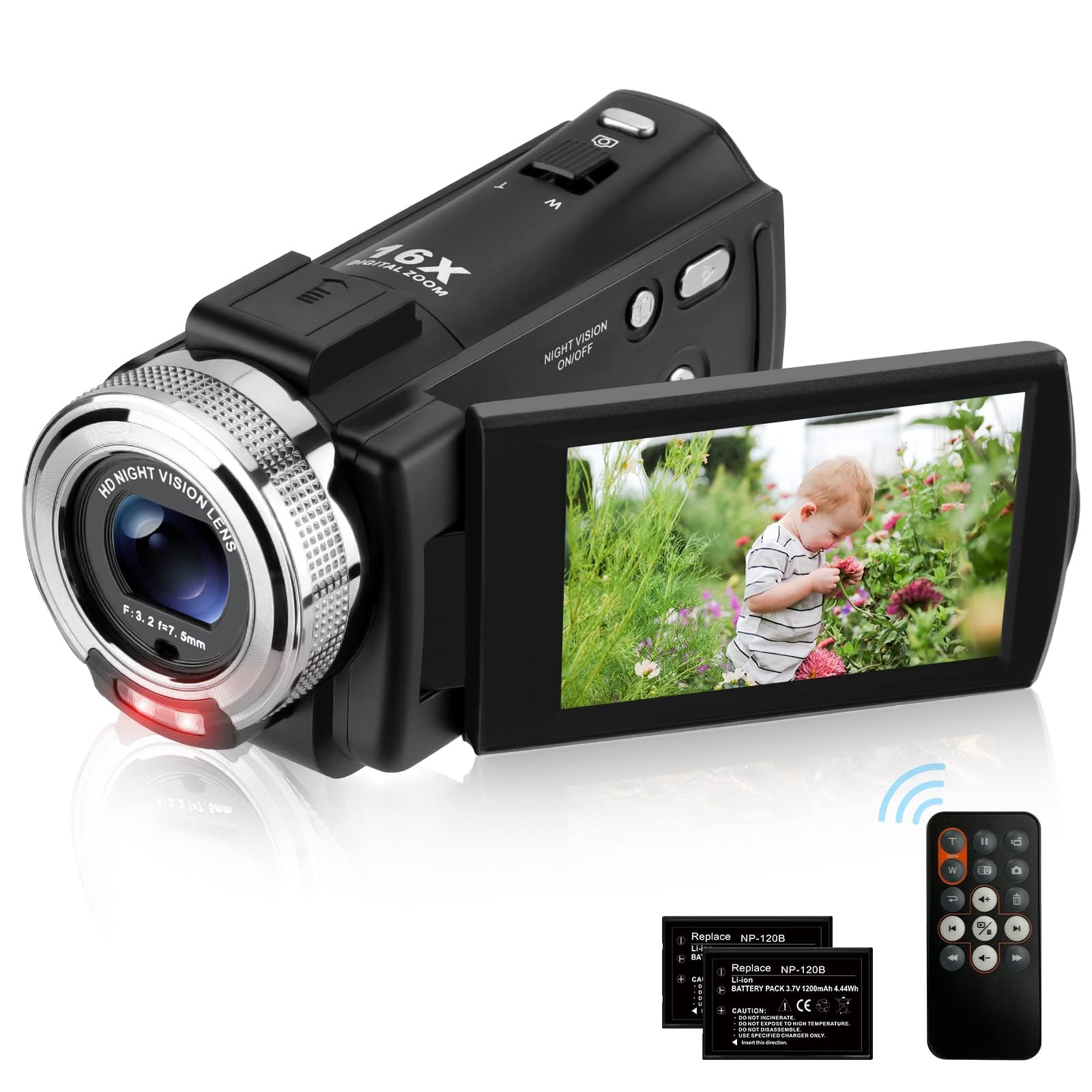 Ordro V12 Videocamera 1080P IR Visione Notturna