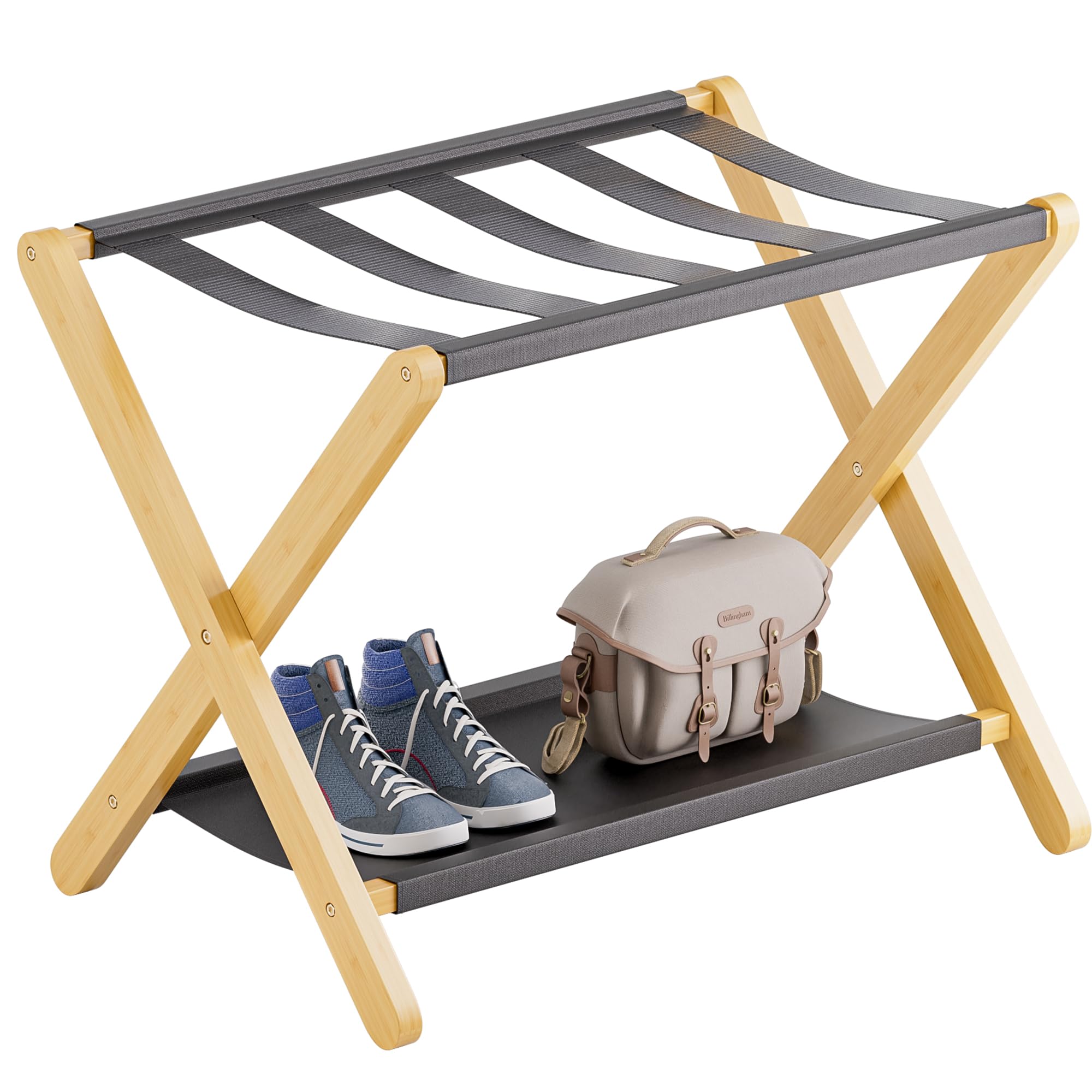 Vovala Portapacchi Pieghevole in Bambù Naturale