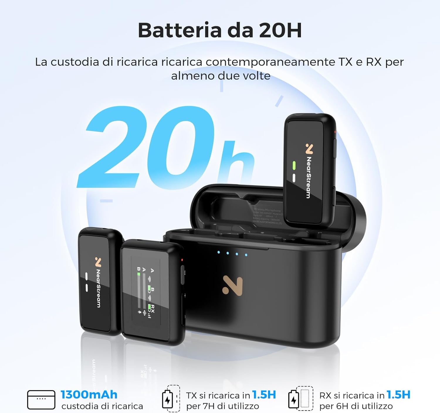 Nearstream Microfono Lavalier Wireless ENC 200m - immagine 5