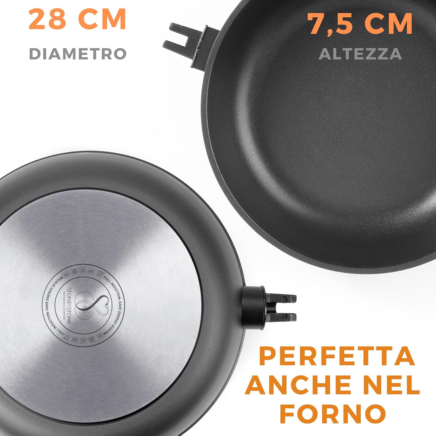 Stone&stone Padella 28cm Induzione Antiaderente - immagine 3