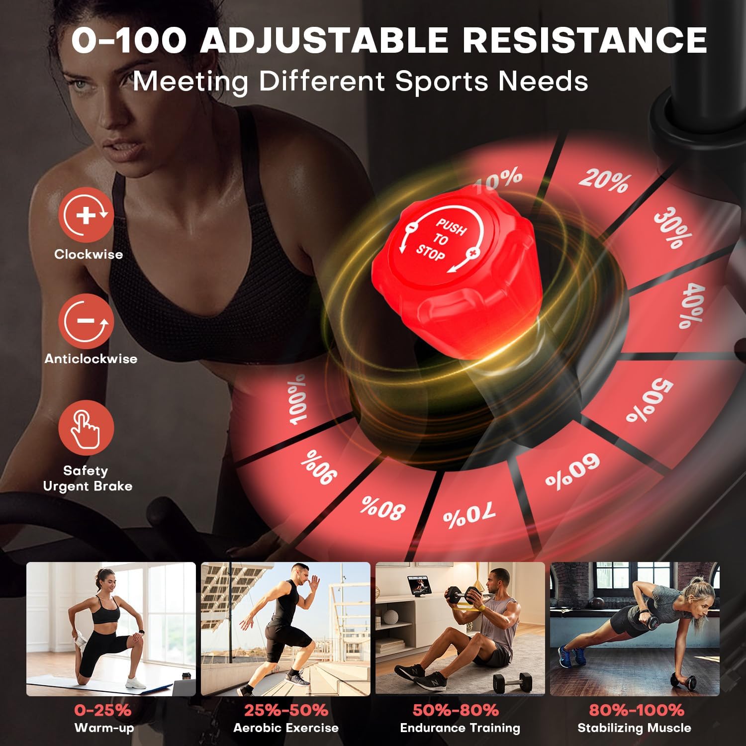 Dmasun Cyclette da Casa 15kg Volano, Ammortizzata - immagine 2