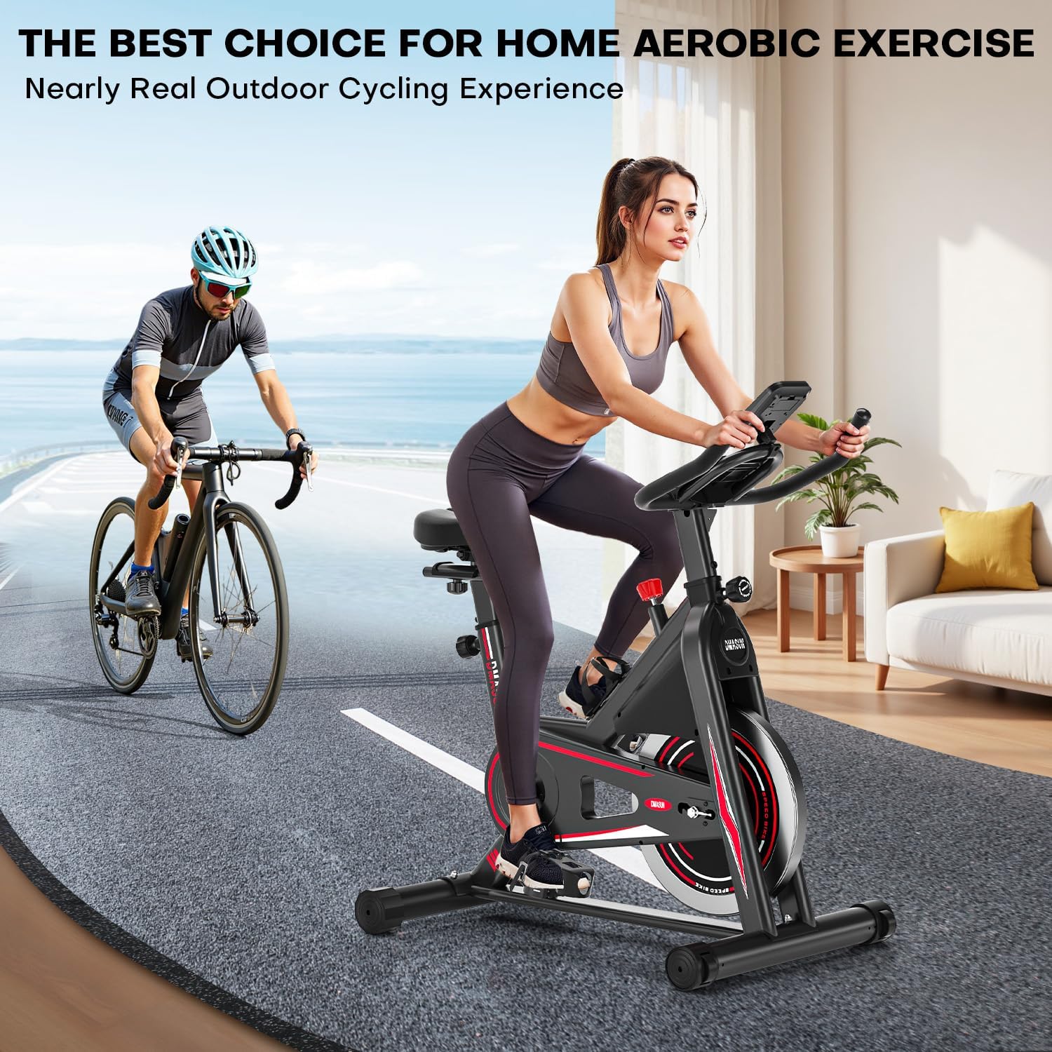 Dmasun Cyclette da Casa 15kg Volano, Ammortizzata - immagine 6