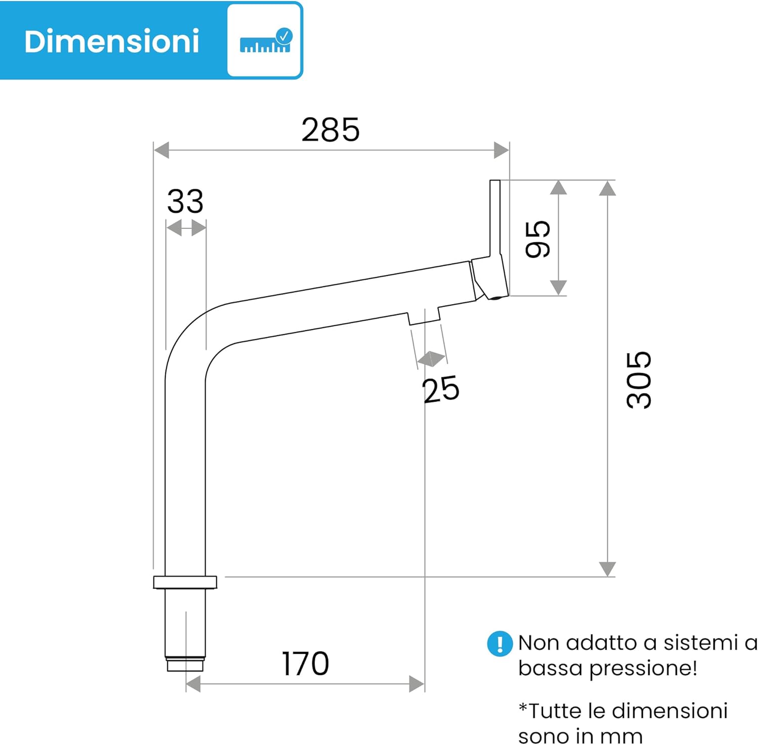 Bächlein Rubinetto da Cucina Boyano Cromato - immagine 6