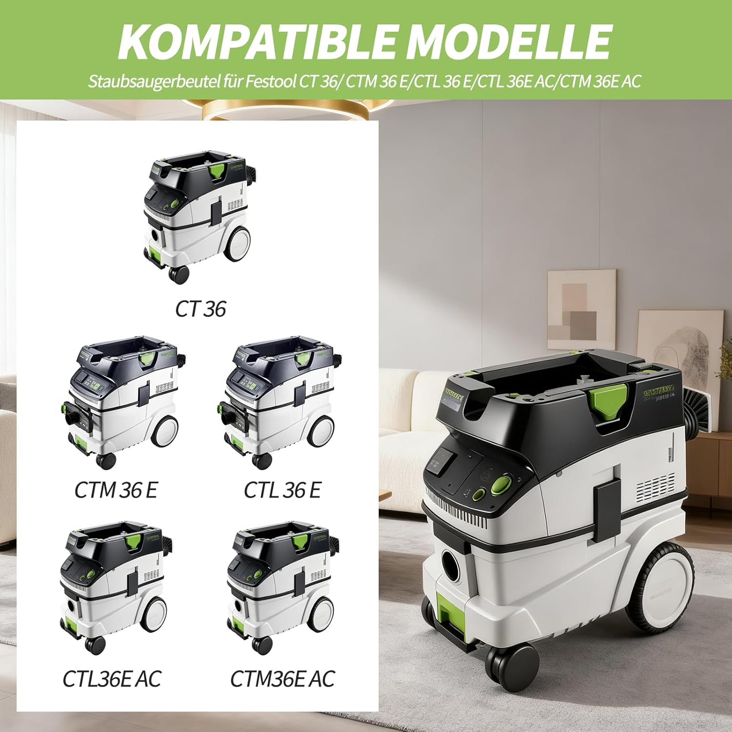 6 Sacchetti per Aspirapolvere Festool CT 36 - immagine 2