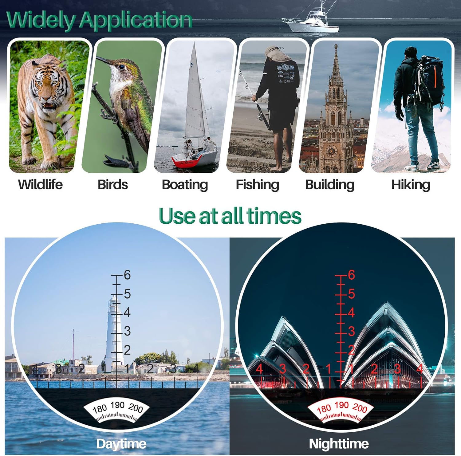 Binocolo Professionale 10X50 con Bussola e Telemetro - immagine 5