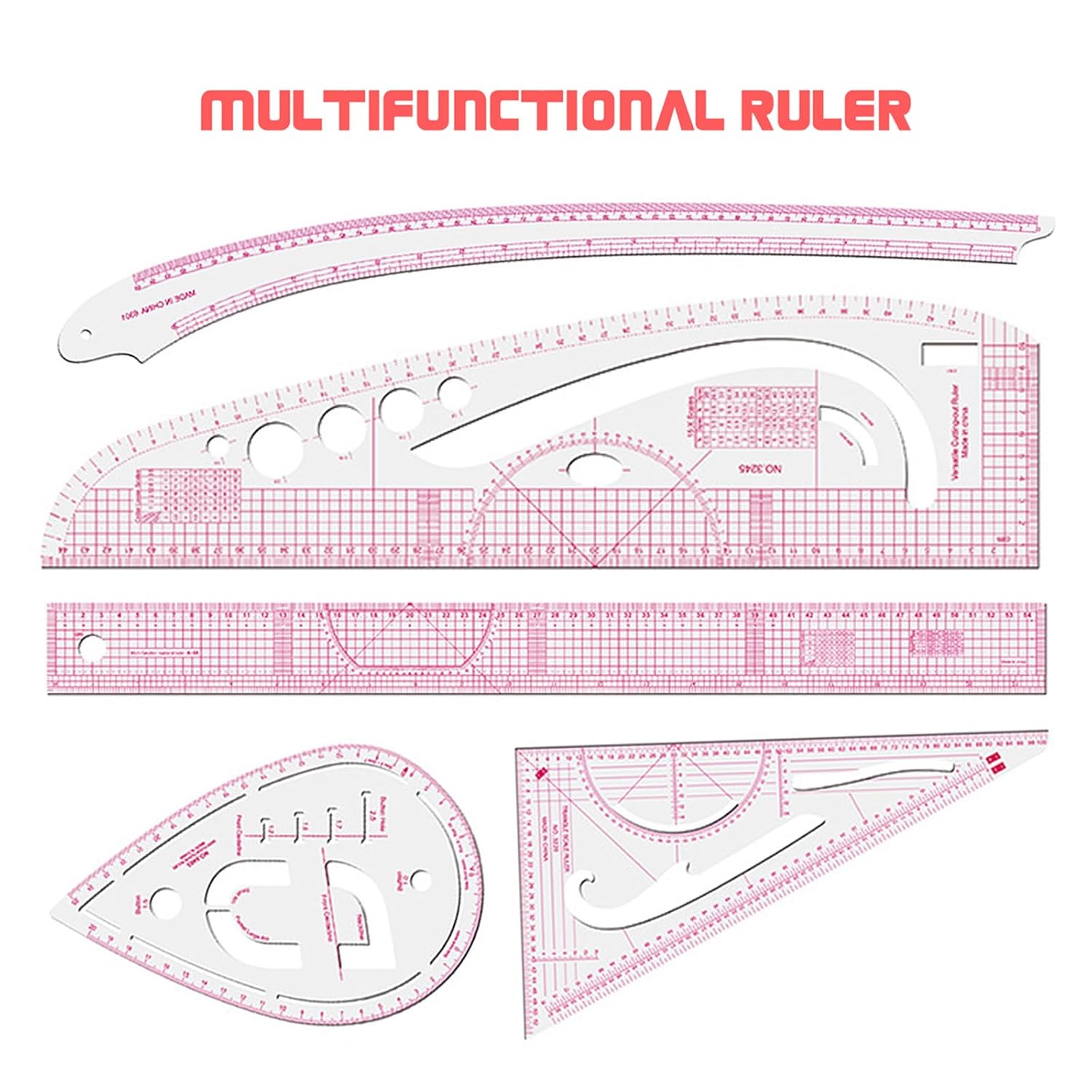 Righello per Cucito Curvo Francese - Strumenti Metrici - immagine 4