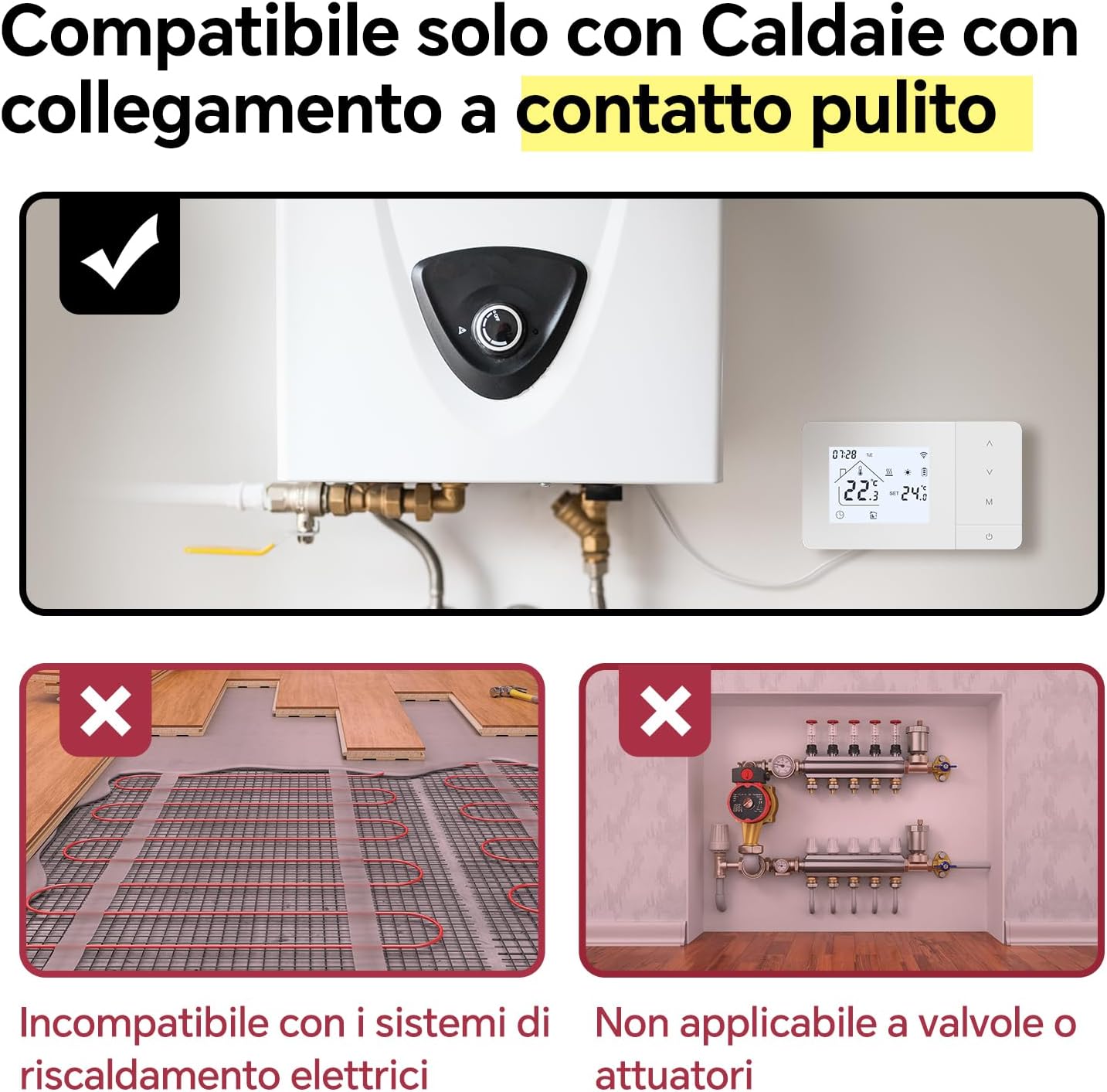 Termostato Wi-Fi a Batteria per Caldaia a Gas - immagine 2
