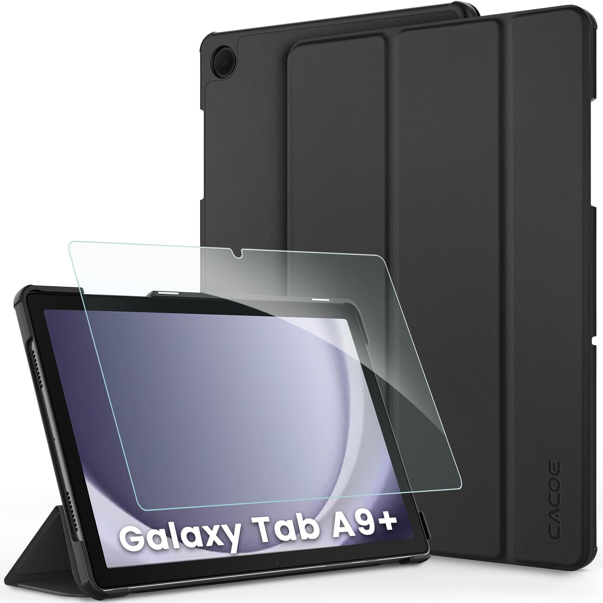 Cacoe Custodia Cover per Samsung Galaxy Tab A9+ 11", Nero