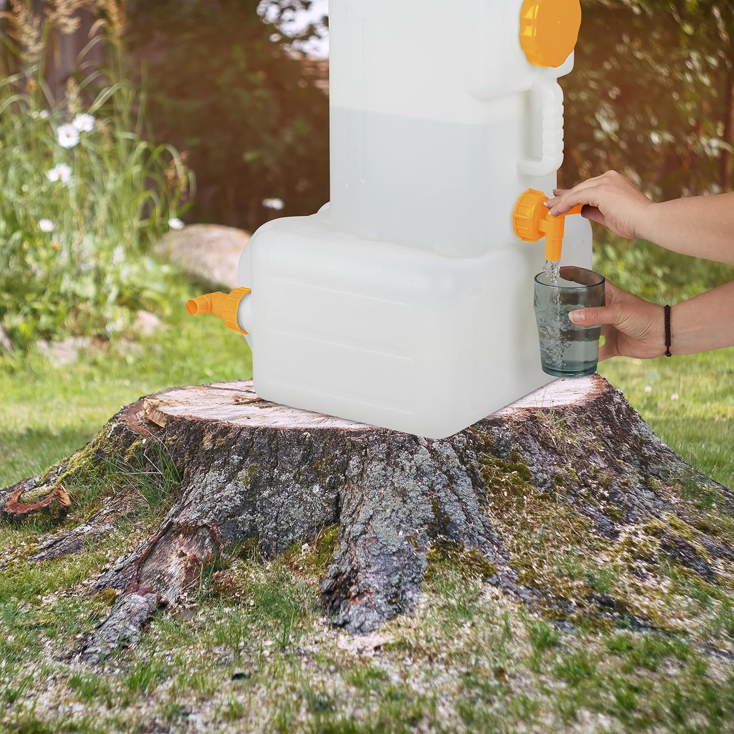 Relaxdays Tanica con Rubinetto 25 Litri, Bianco Arancione - immagine 2