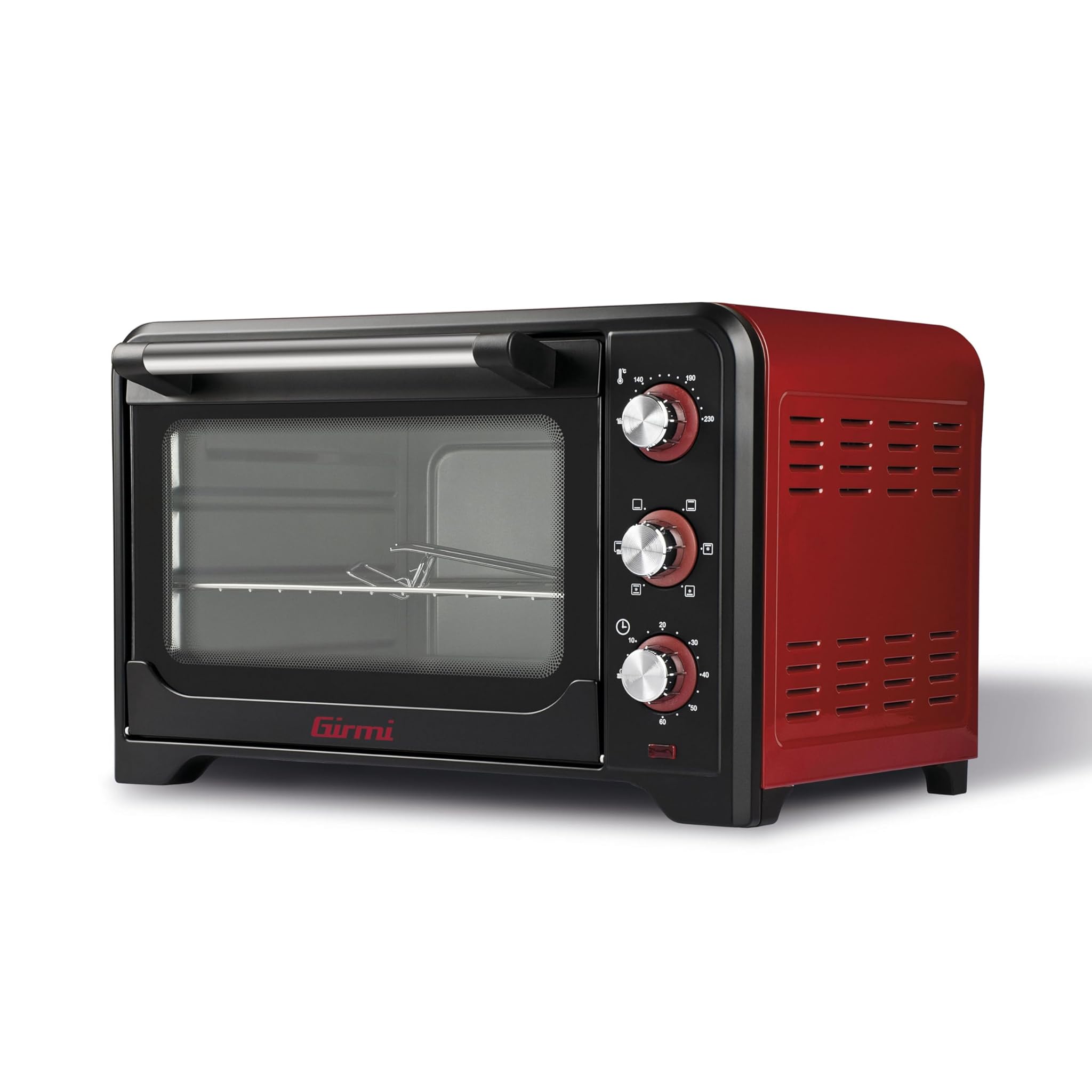 Girmi FE30 Forno Elettrico 1600W Ventilato, Nero/Rosso