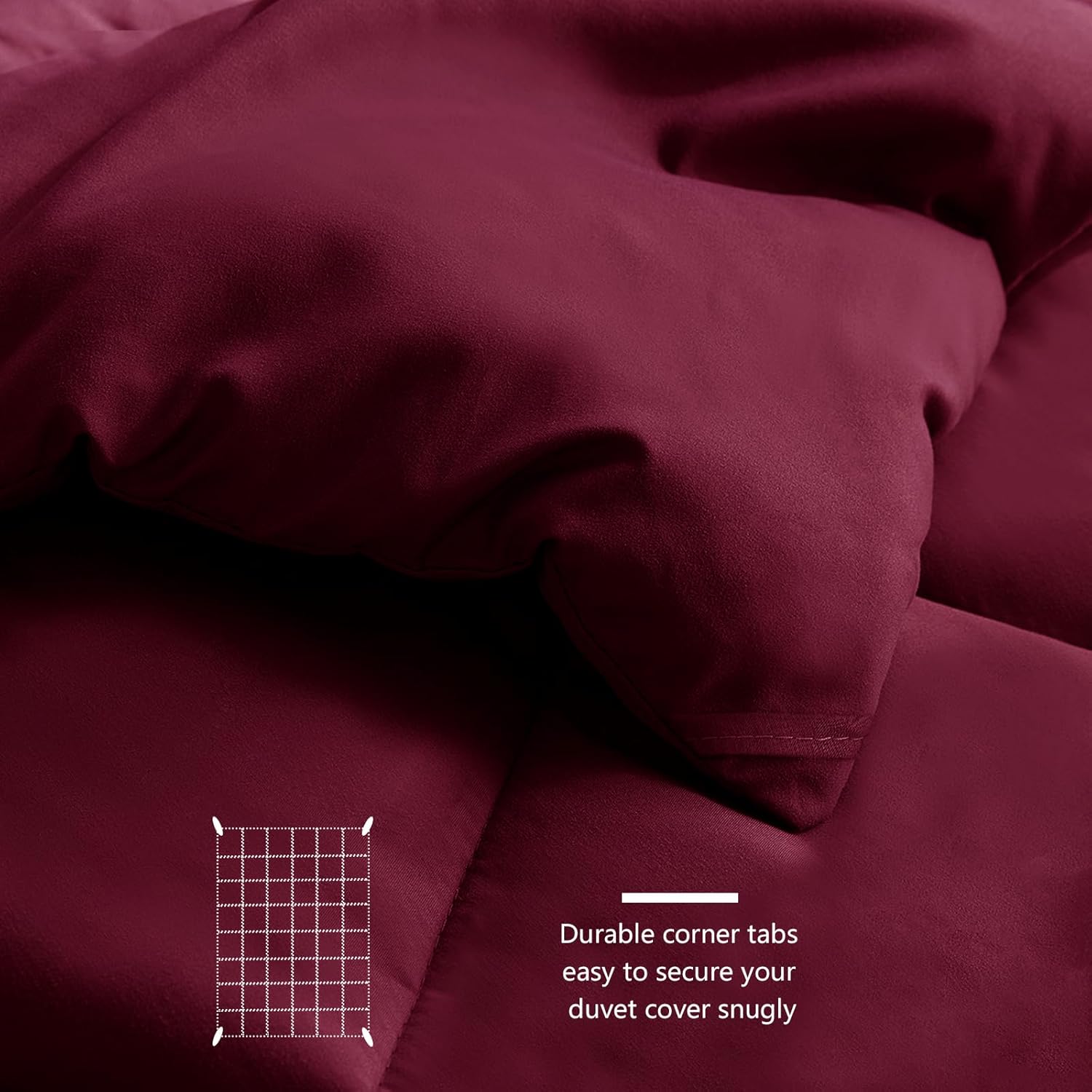 Wavve Piumino Letto Matrimoniale 4 Stagioni 260x240 cm, Bordeaux - immagine 4