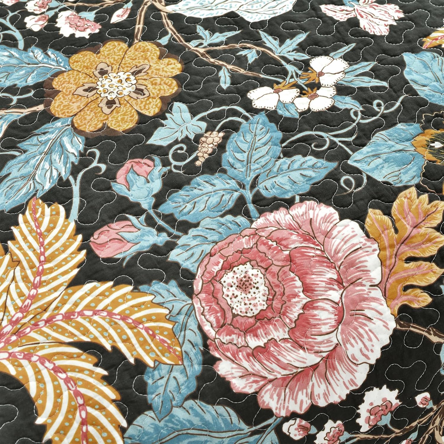 Lush Decor Sydney - Set Copripiumino 3 Pezzi, Nero/Blu - immagine 3