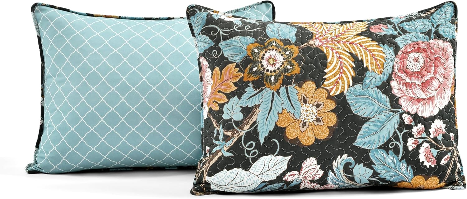 Lush Decor Sydney - Set Copripiumino 3 Pezzi, Nero/Blu - immagine 6