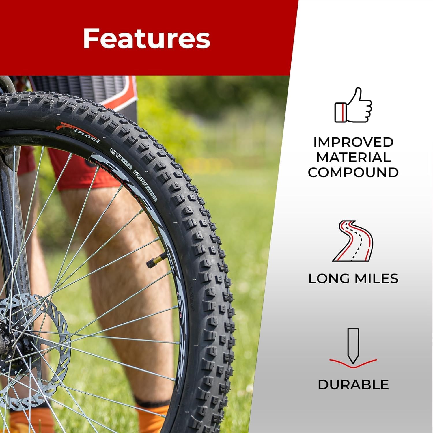 Fincci Maori Copertoni MTB 27.5 x 2.35 Pieghevole - immagine 6