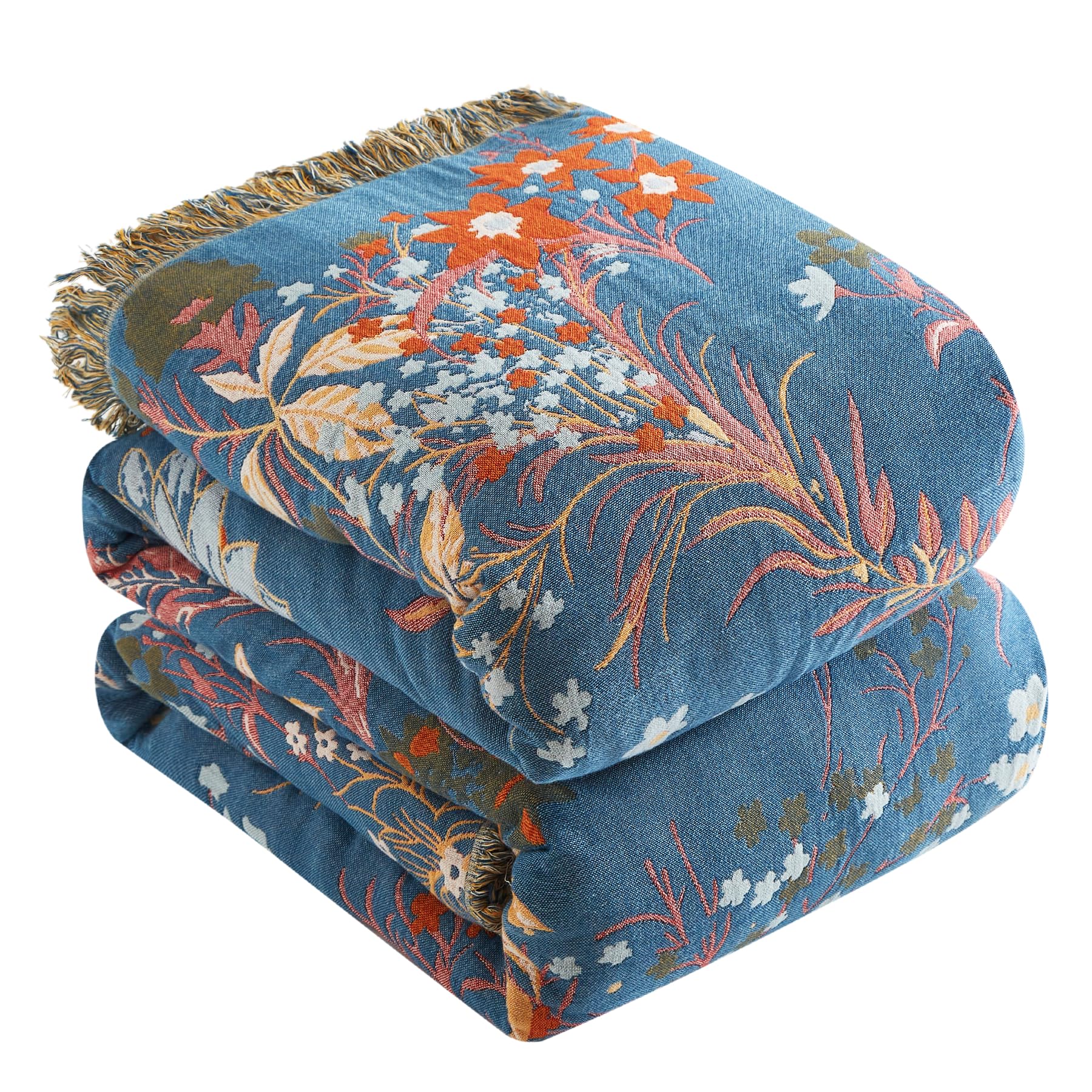 Coperta 100% Cotone Double-Face Stile Bohémien 230x250cm