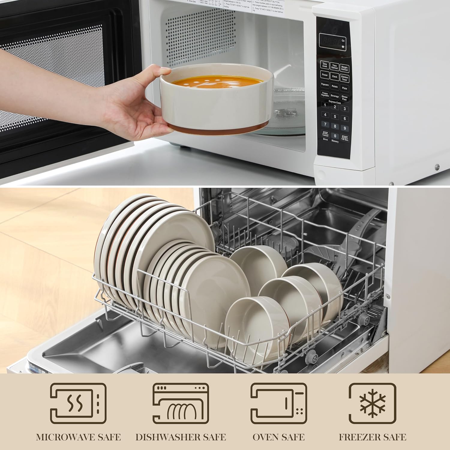 Malacasa Servizio Piatti 18 Pezzi in Gres, Grigio - immagine 4