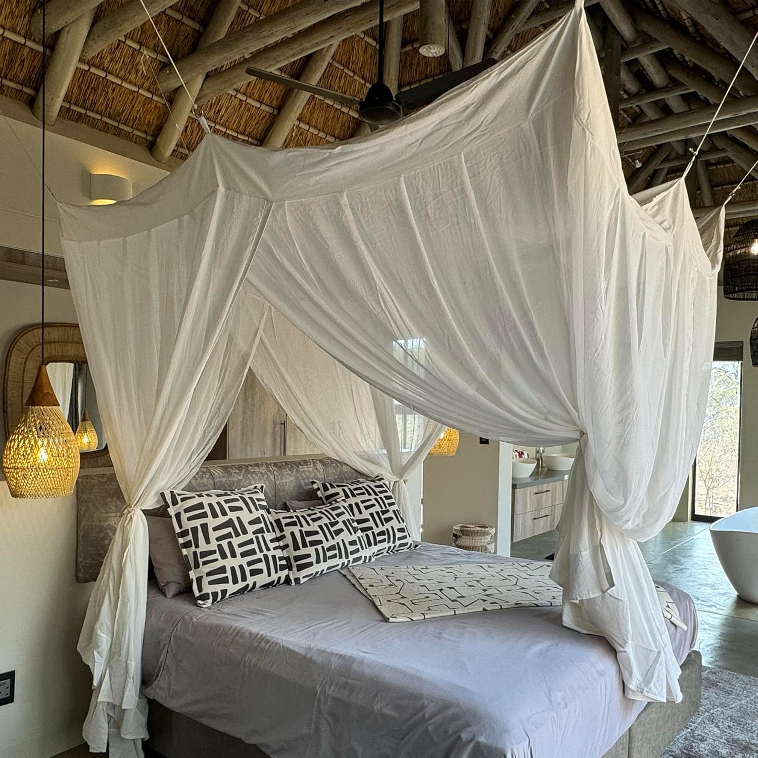 Tenda da Letto Zanzariera 100% Cotone Organico - immagine 5