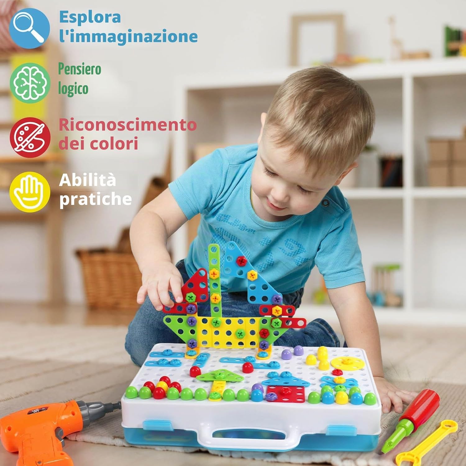 Banco da Lavoro Bambini con Trapano e Cassetta Attrezzi | yp Toys ...