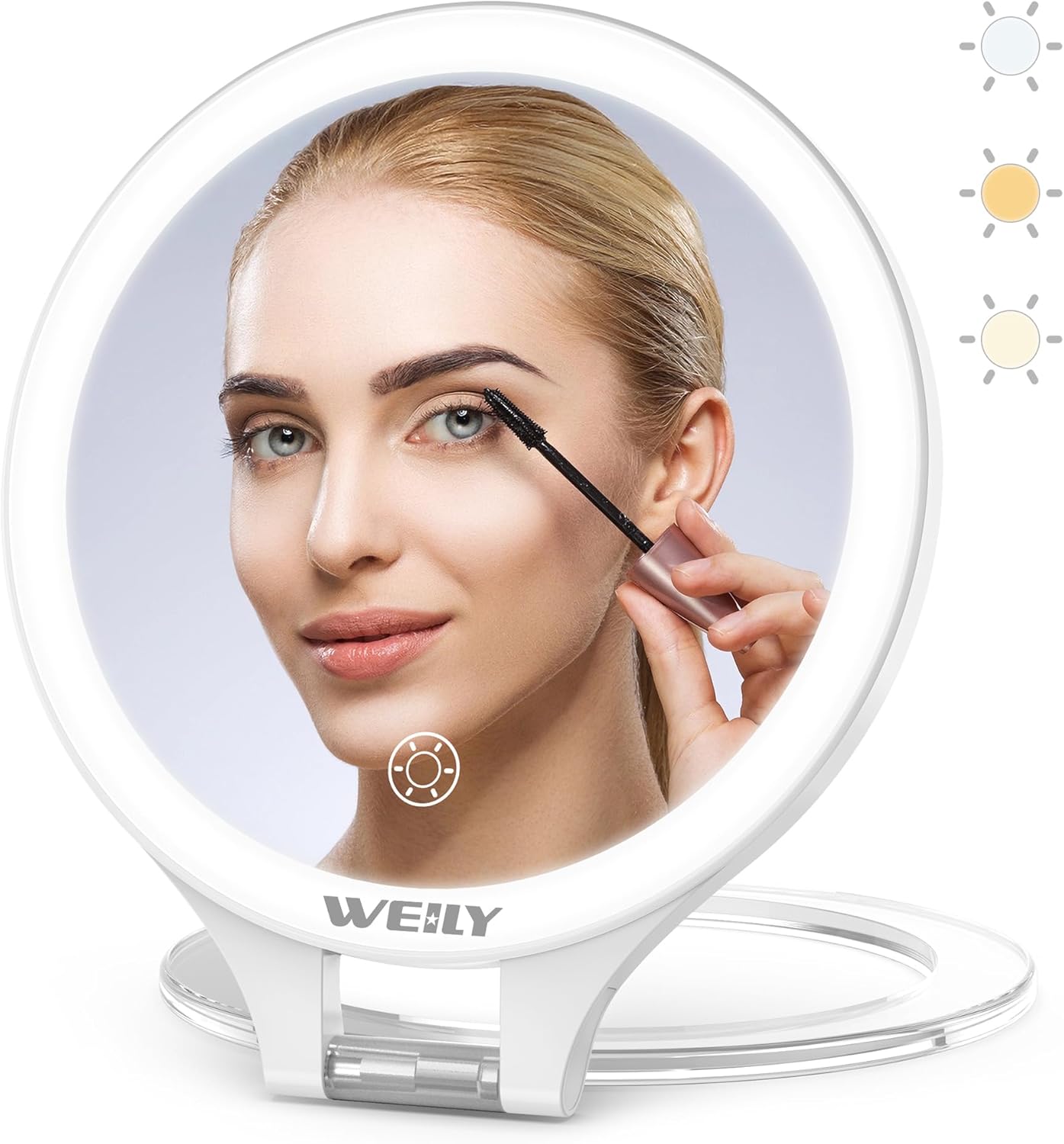 Weily Specchio Trucco con Luci 10X/1X, Bianco - immagine 1
