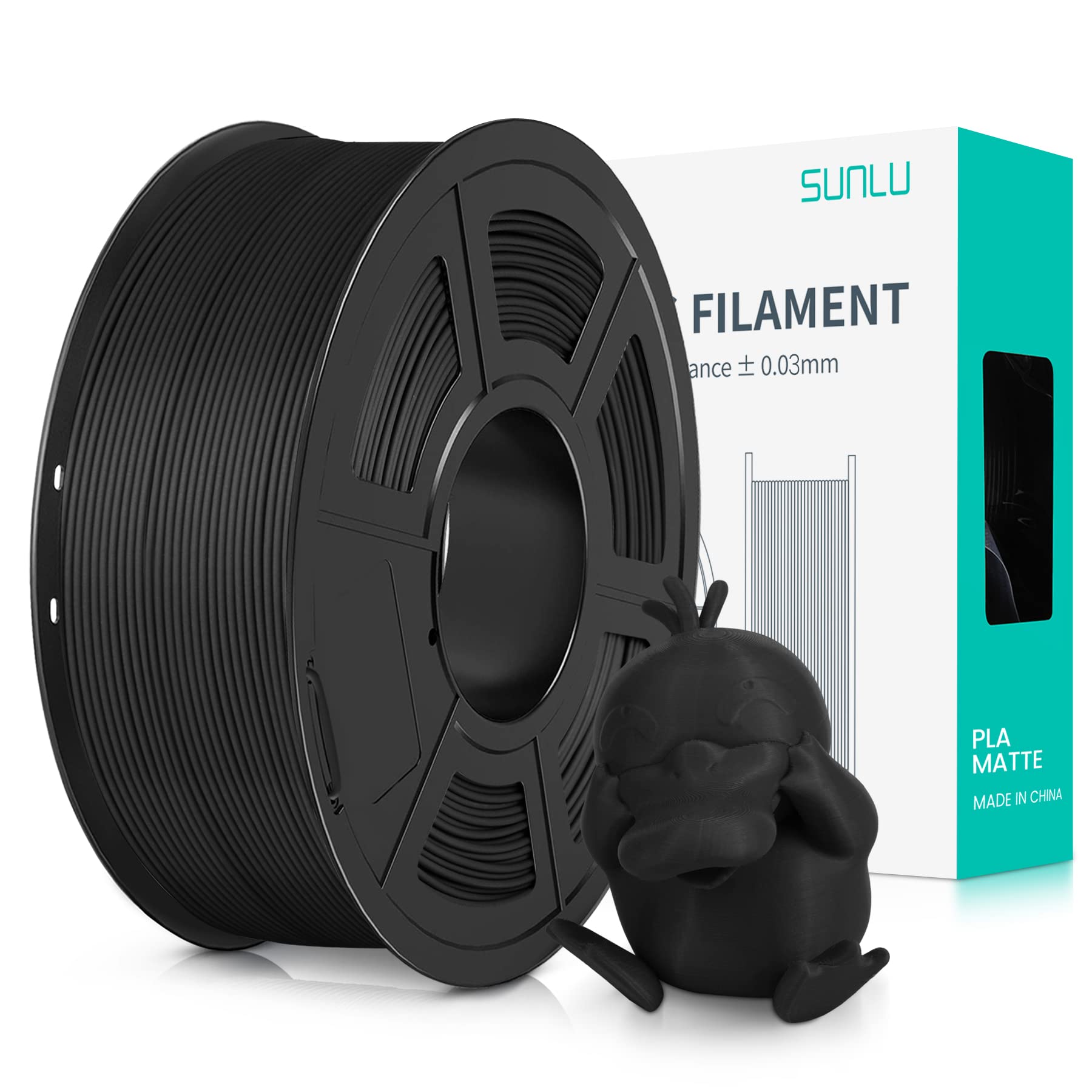Sunlu Filamento PLA Matte 1.75mm Nero 1kg
