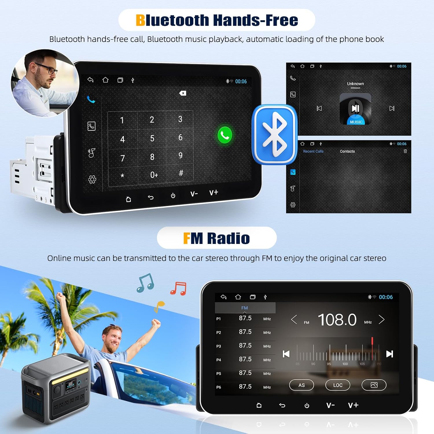 Autoradio Android 13 1 Din con CarPlay Wireless e Android Auto - immagine 2