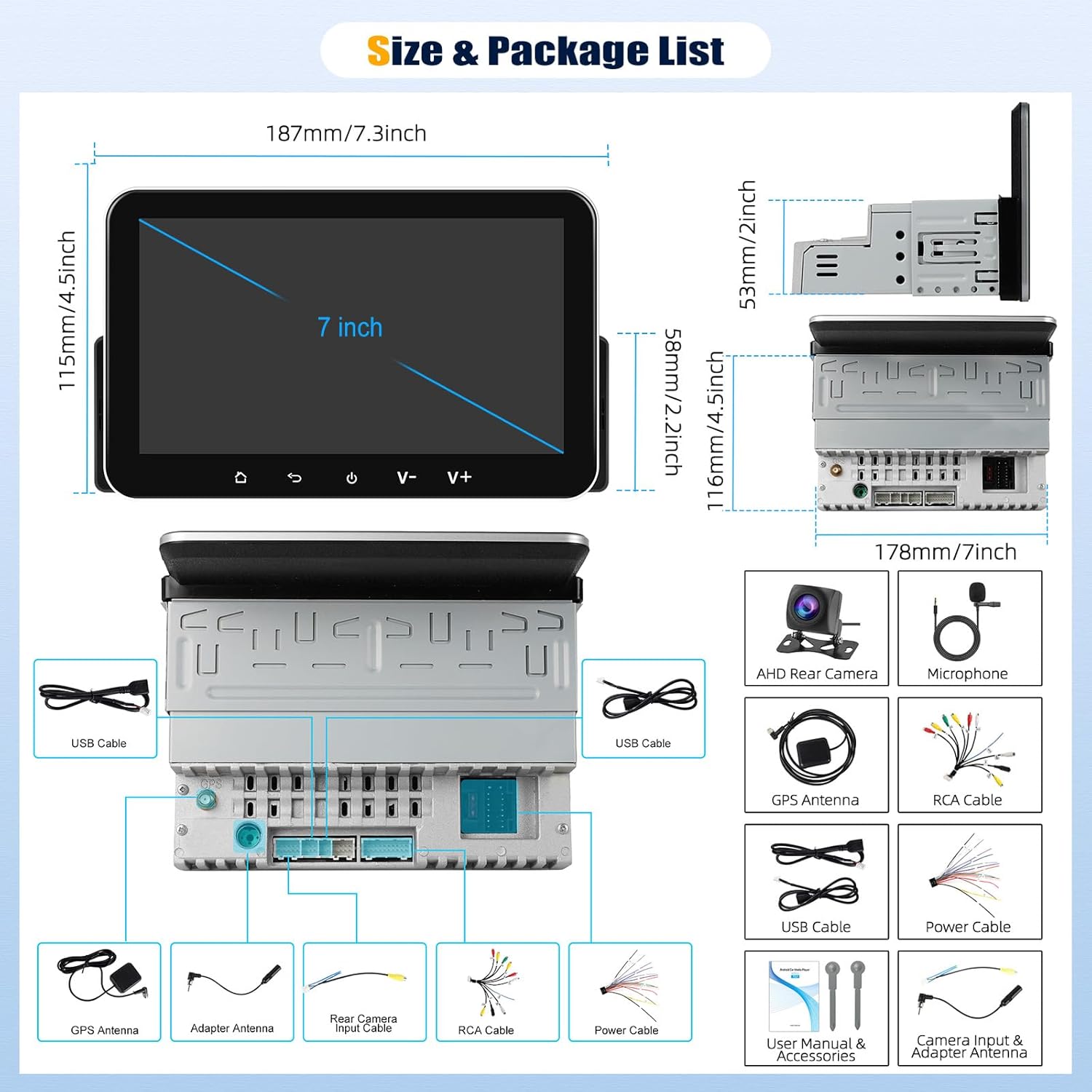 Autoradio Android 13 1 Din con CarPlay Wireless e Android Auto - immagine 6