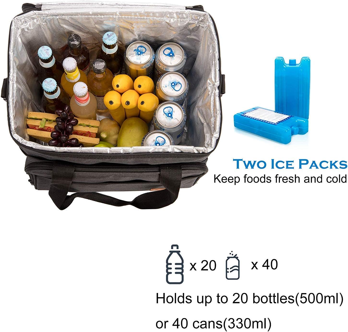 Borsa Termica Pieghevole 30 Litri con Cerniera - immagine 6