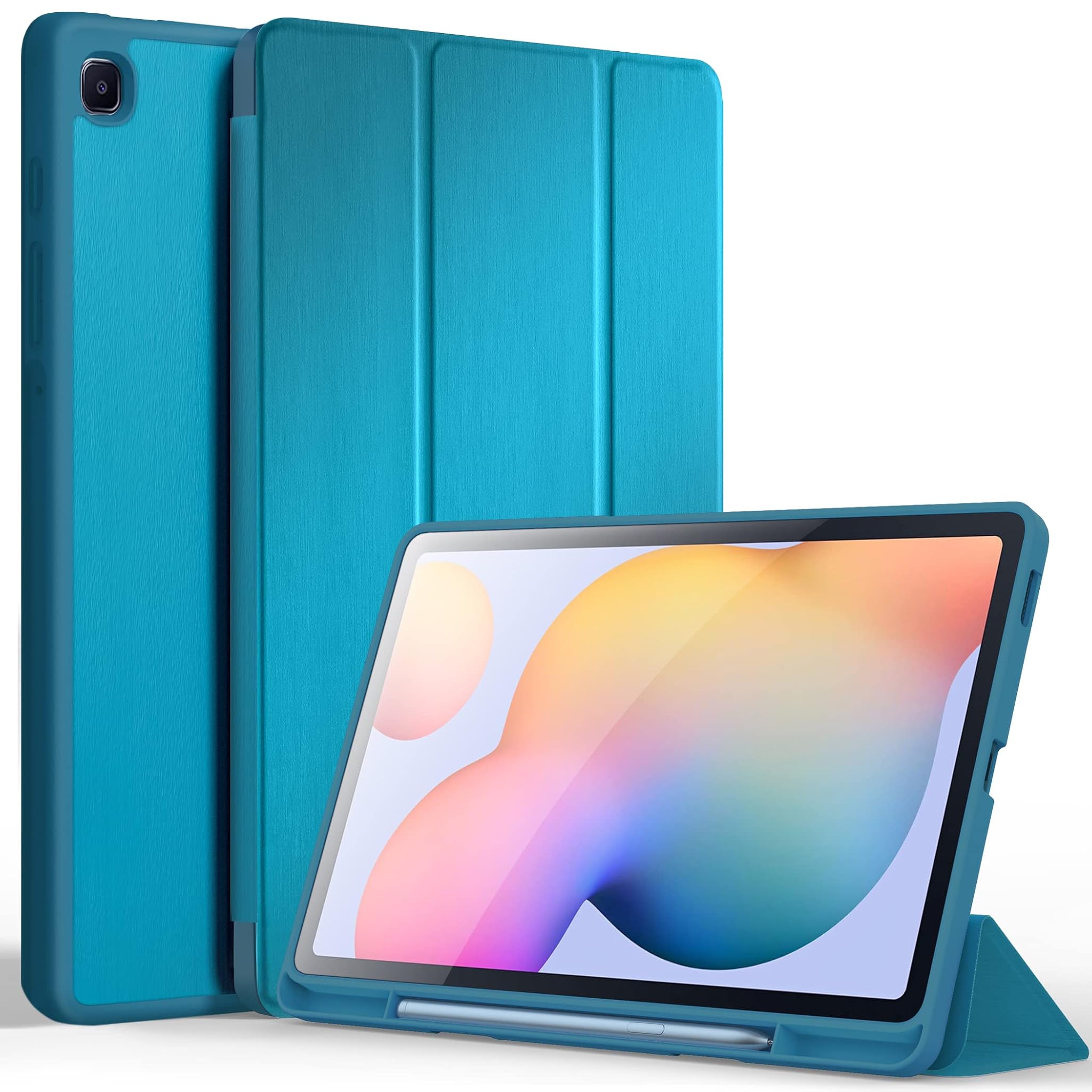 Cacoe Cover per Samsung Galaxy Tab S6 Lite 10.4, Blu Pavone