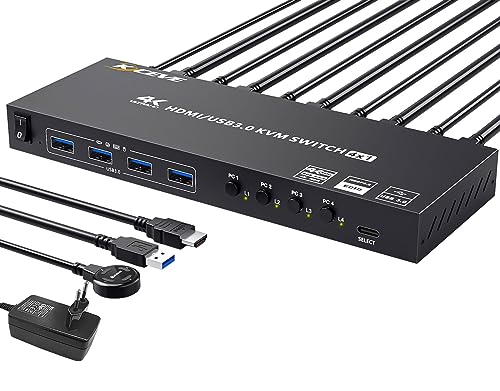 Switch KVM USB 3.0 HDMI 4 PC 1 Monitor 4K@60Hz