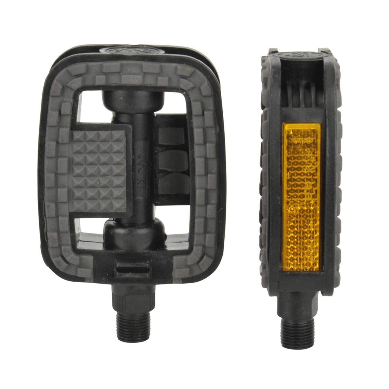 Fischer Pedali Bici Antiscivolo con Catarifrangenti, Nero