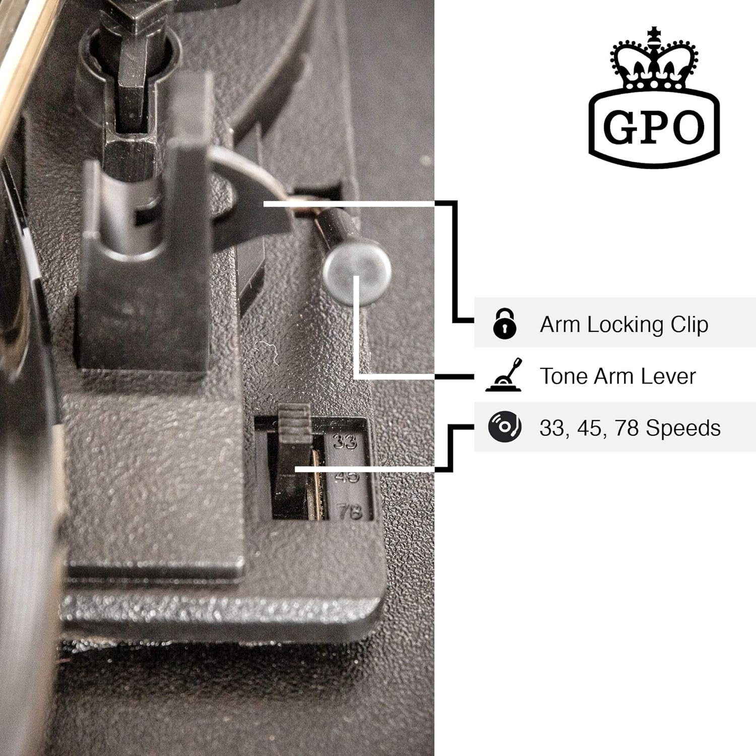 Gpo Bermuda Giradischi Retro con Gambe, Azzurro - immagine 5