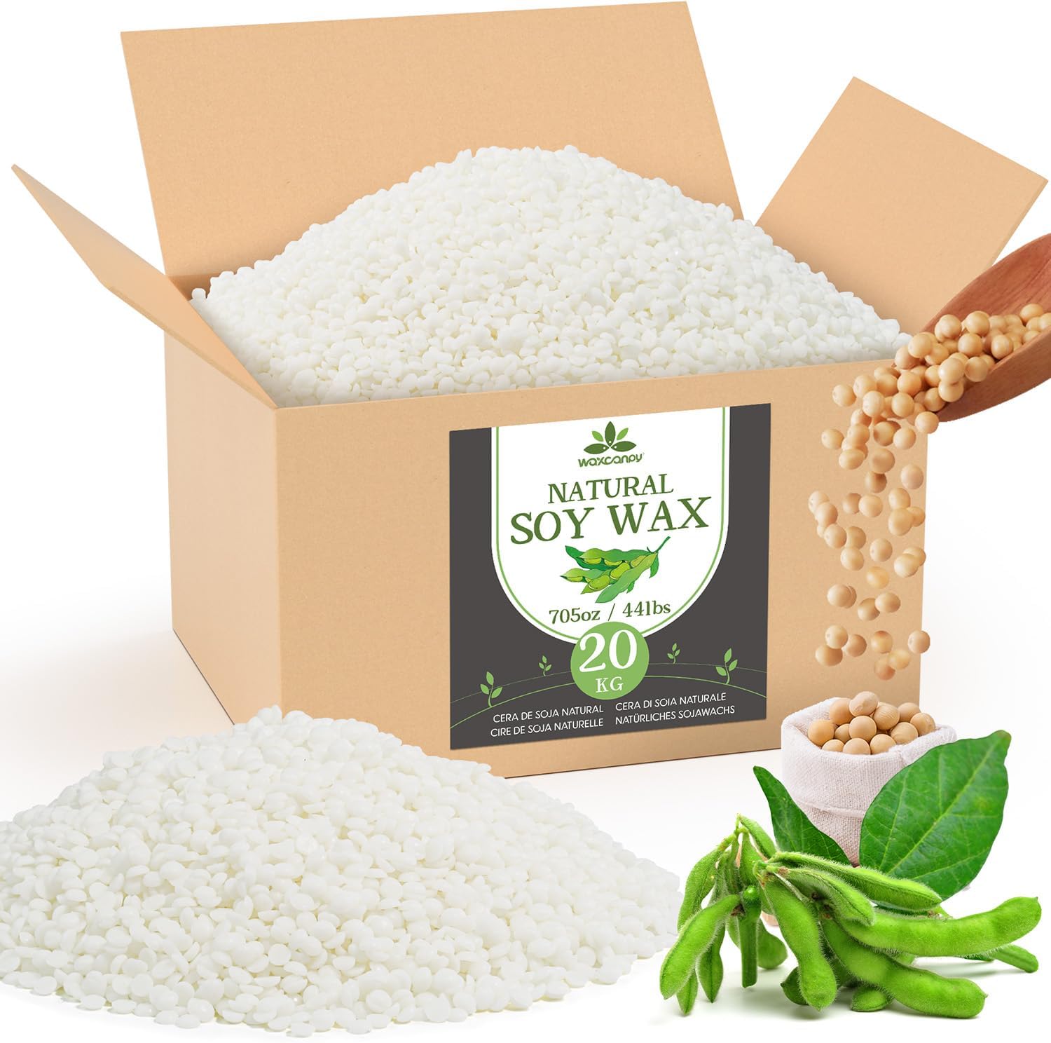 Waxcanpy Cera di Soia per Candele Fai Da Te 20kg - immagine 1
