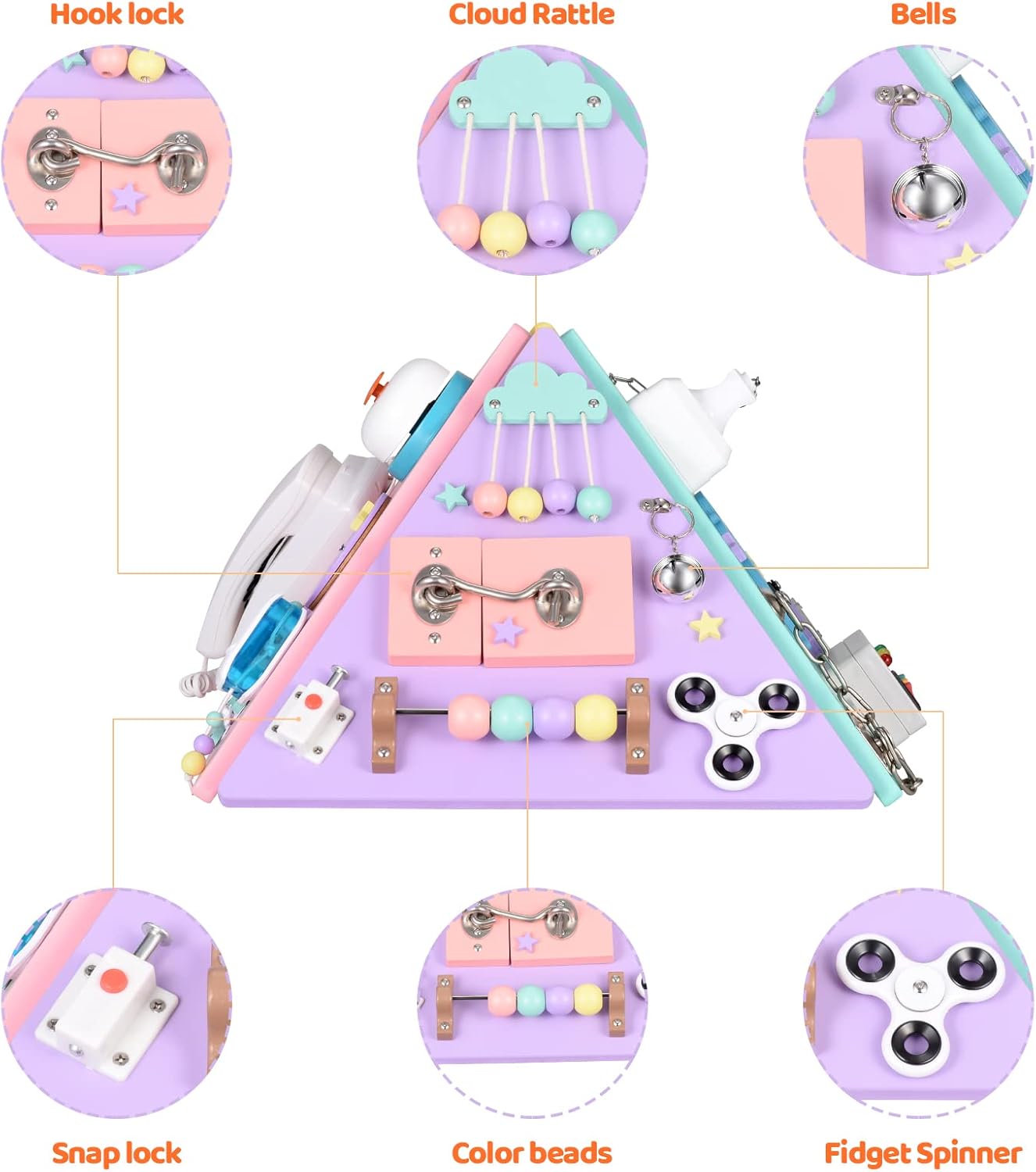 Ovshnrr Busy Board Montessori in Legno - immagine 2