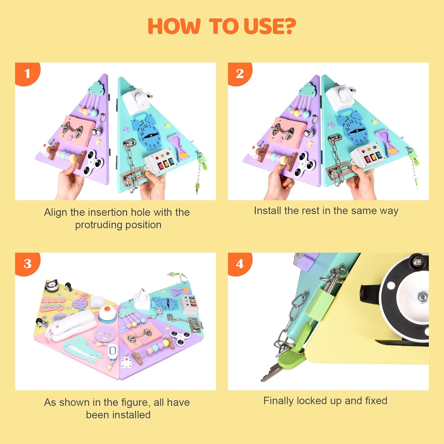 Ovshnrr Busy Board Montessori in Legno - immagine 8