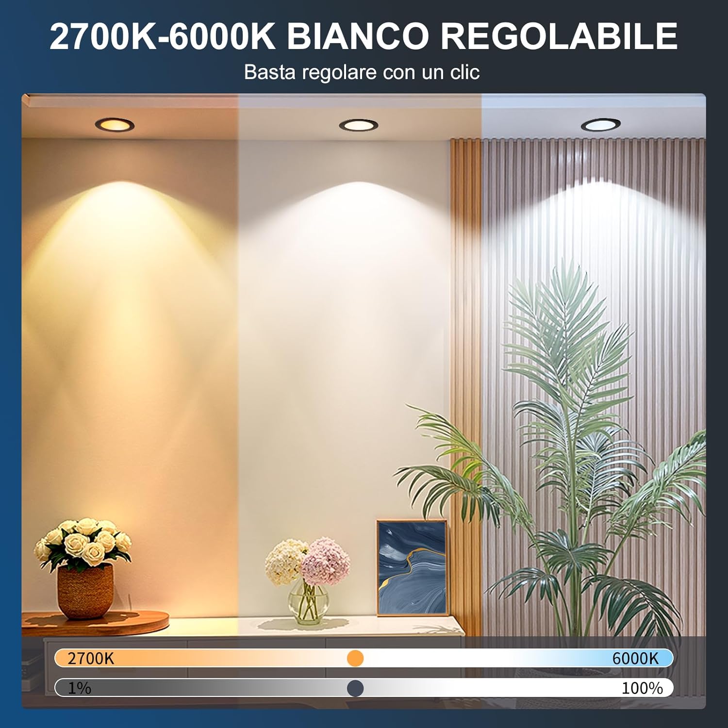 Dusktec Faretti LED Incasso Smart Bluetooth Neri (6 Pezzi) - immagine 3