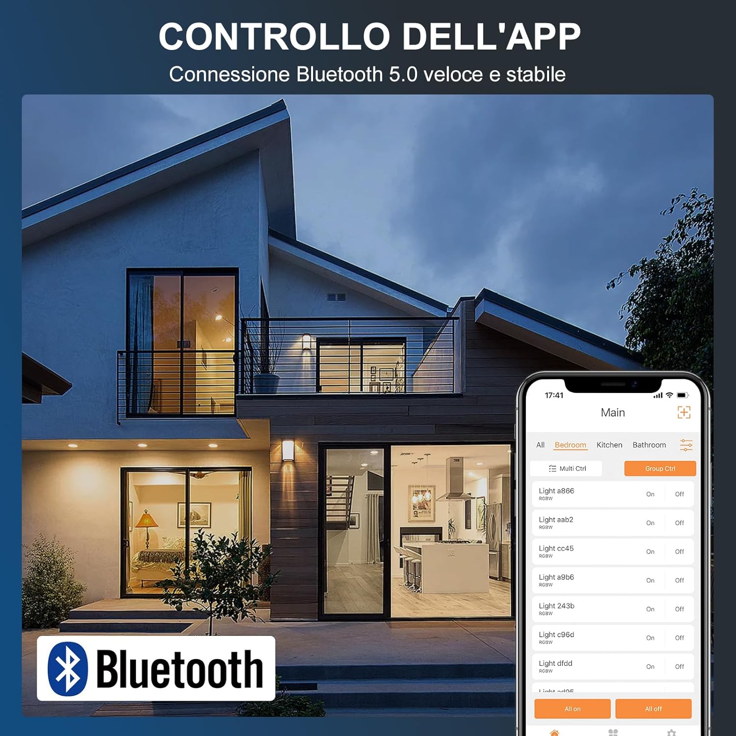 Dusktec Faretti LED Incasso Smart Bluetooth Neri (6 Pezzi) - immagine 4