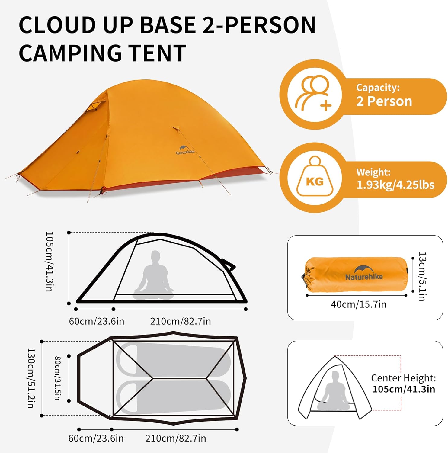Naturehike Cloud Up Pro 2 Person Tenda da Campeggio - immagine 2