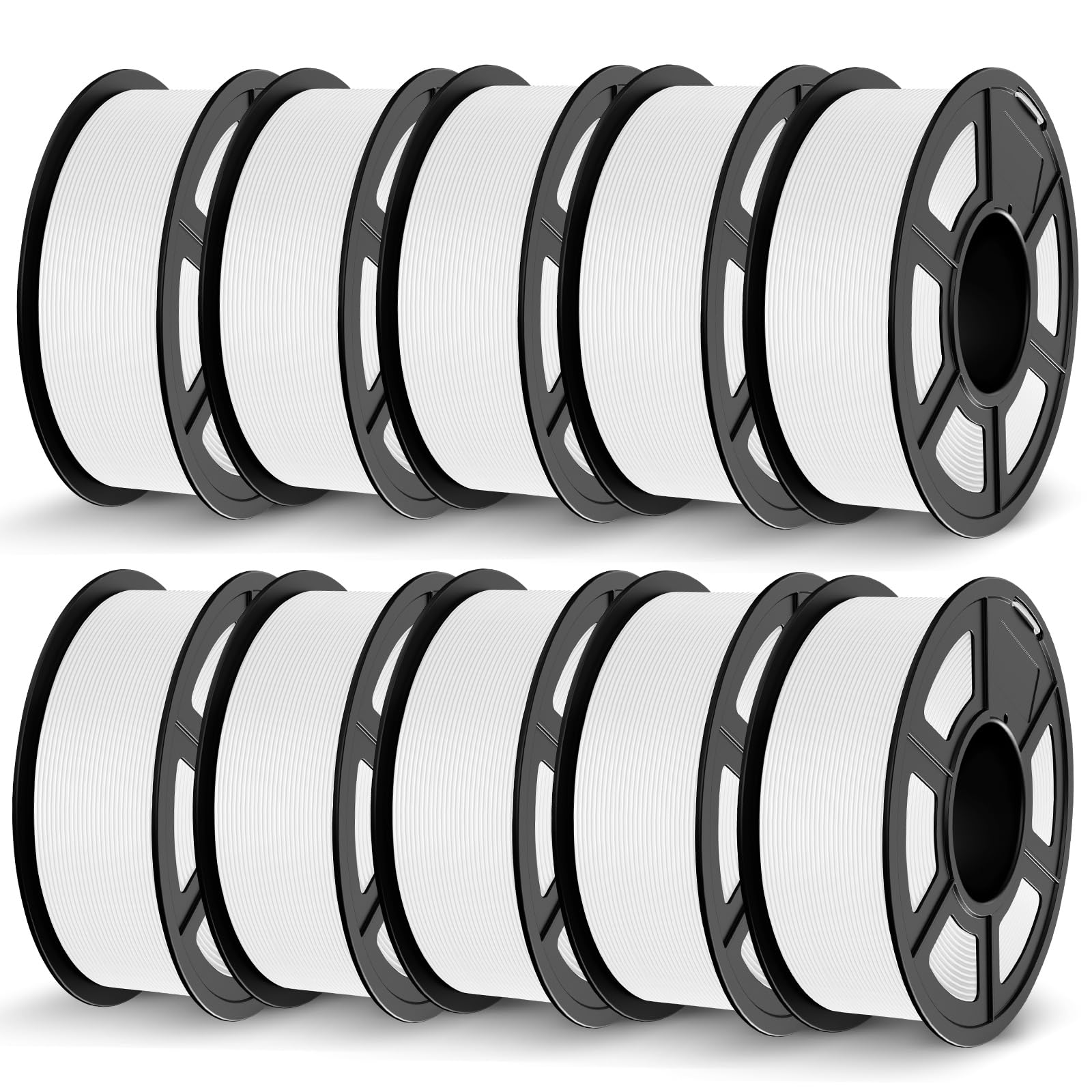 Jayo Filamento PETG 1,75 mm, Bianco 1,1 kg x 10