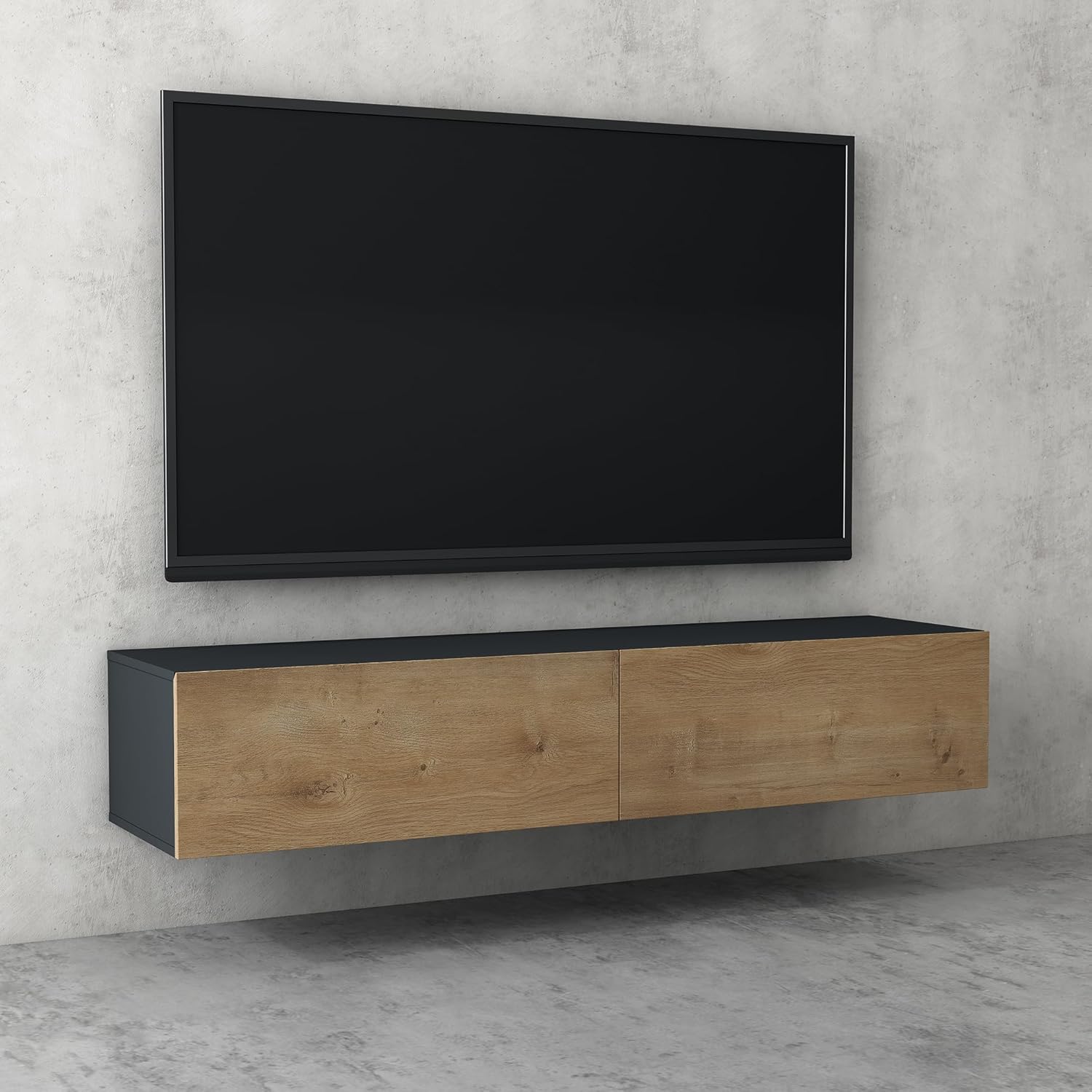 Doporro Mobile Porta TV Sospeso 200 cm Bicolore - immagine 2
