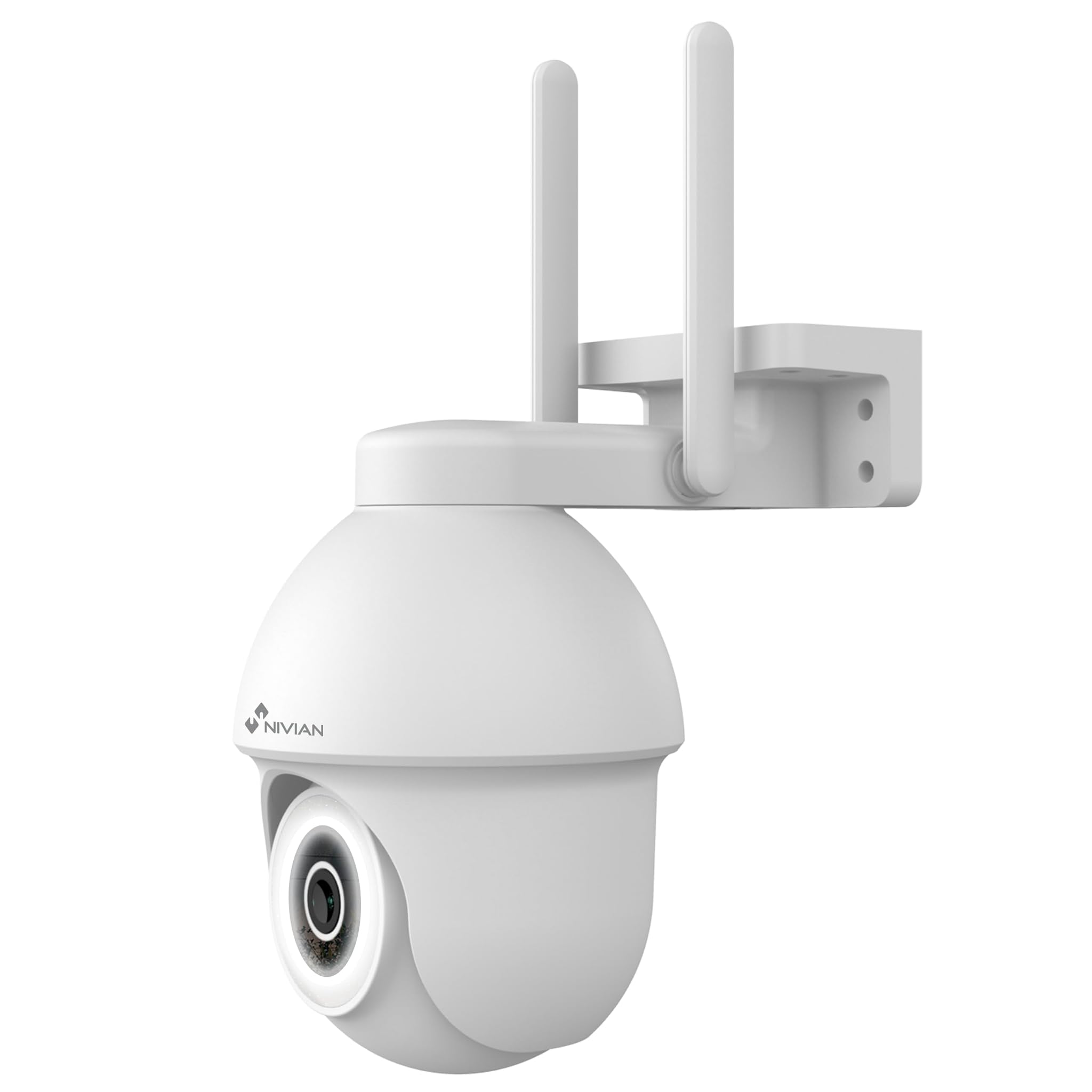 Nivian Telecamera PTZ WiFi 2.4Ghz Half4K 2560x1440, Bianco