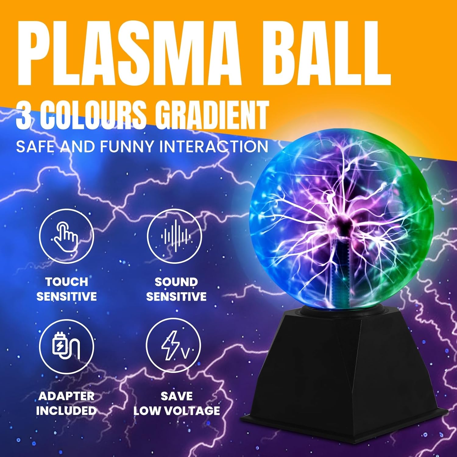 Sfera al Plasma 8 Pollici Sensibile Tocco e Suono - immagine 2