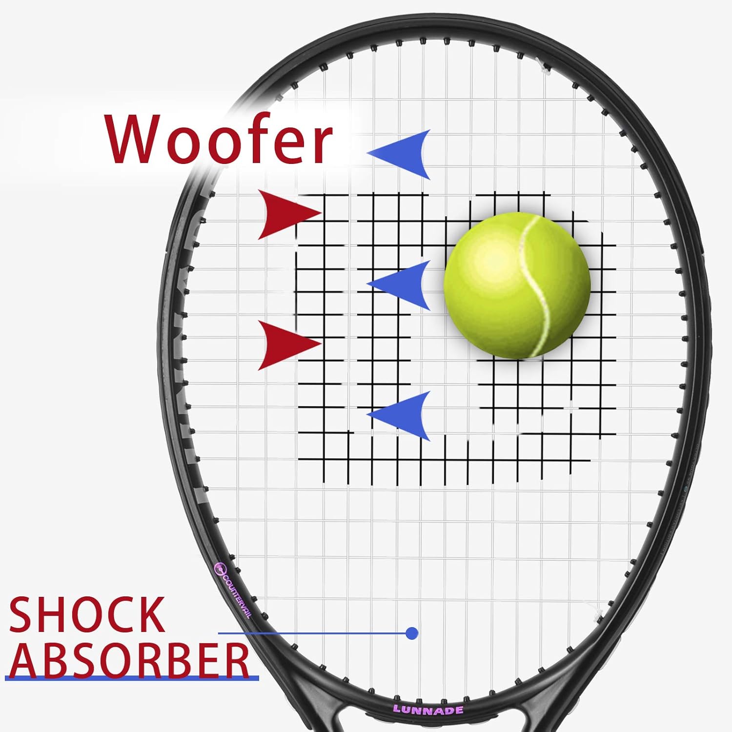 Lunnade Adult Tennis Rackets - Racchetta da Tennis 27 Pollici - immagine 5