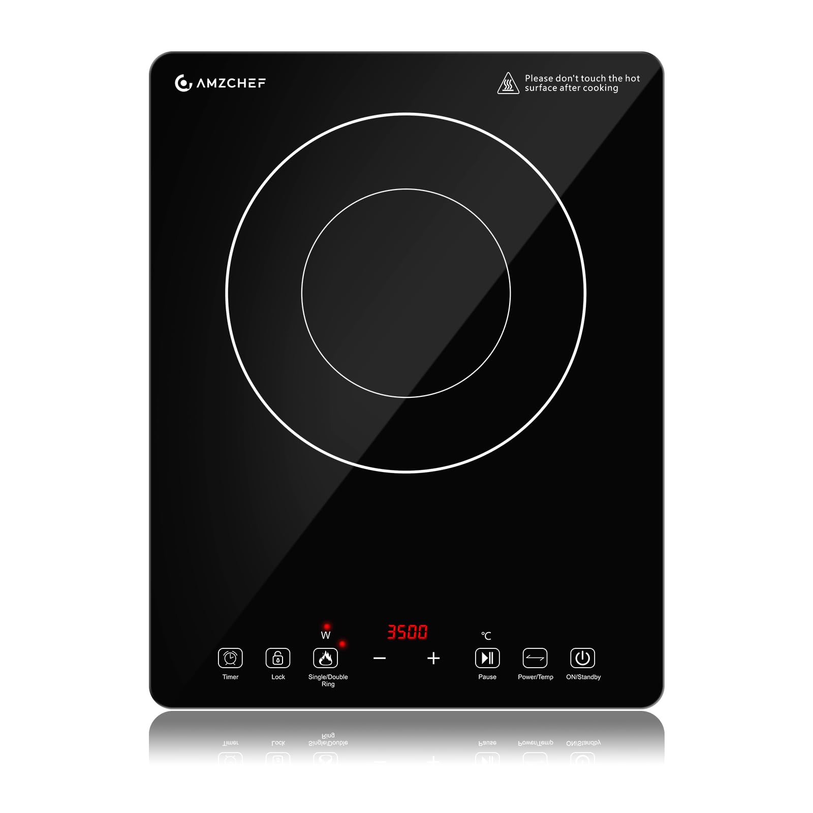 Amzchef Piano Cottura a Induzione 3500W, 1 Fuoco