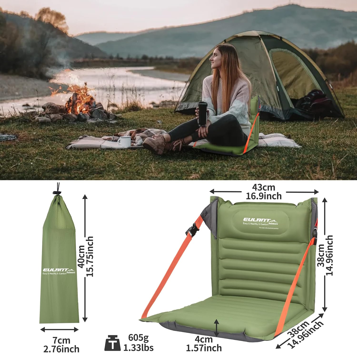 Eulant Cuscino da Stadio Gonfiabile con Schienale - immagine 2