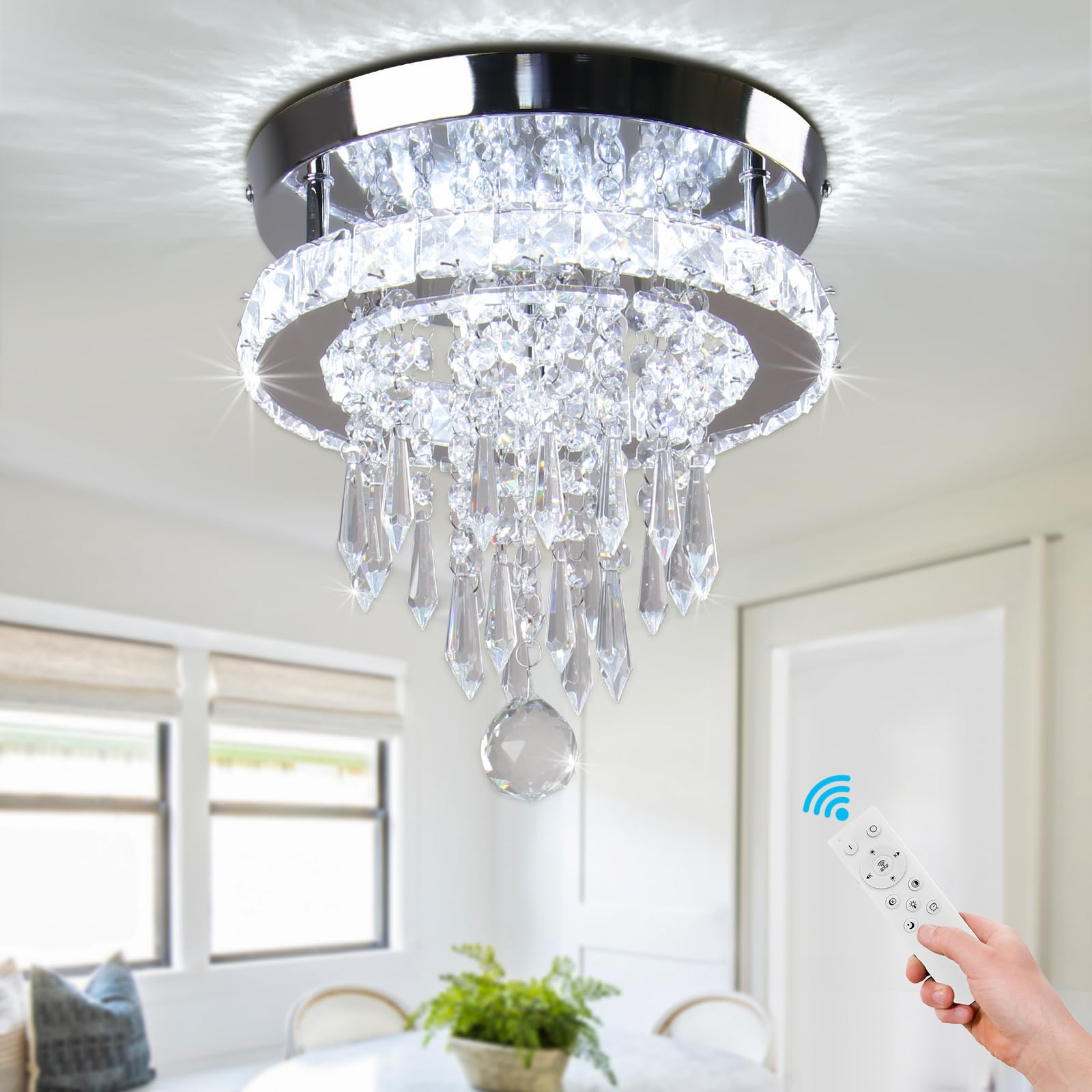 Cainjiazh Piccolo Lampadario LED in Acciaio Inox