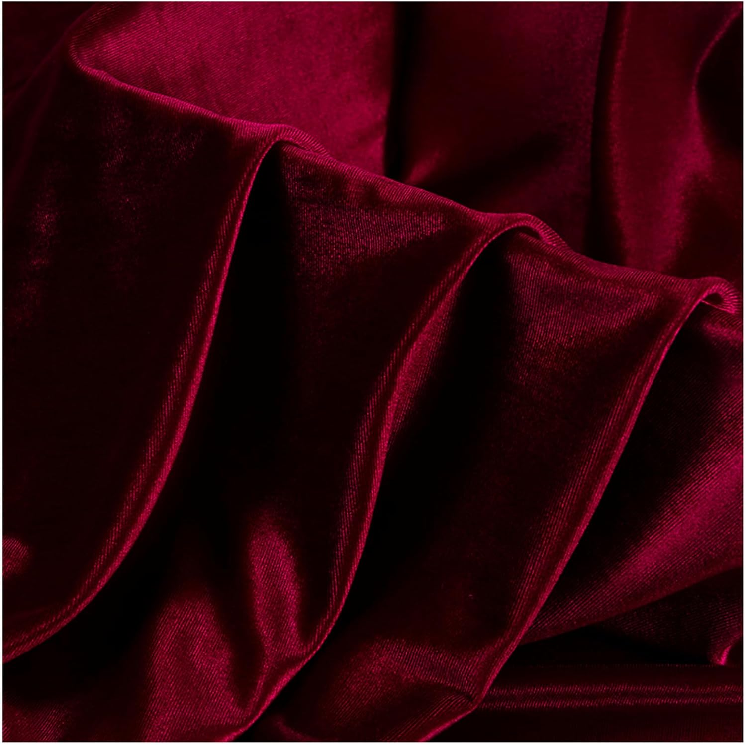 Sswzhang Tessuto Velluto Elasticizzato 155cm, Rosso Vino